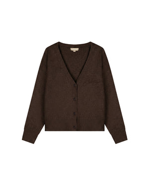 Malelions Women Oversized Knitted Cardigan | Dark Brown
