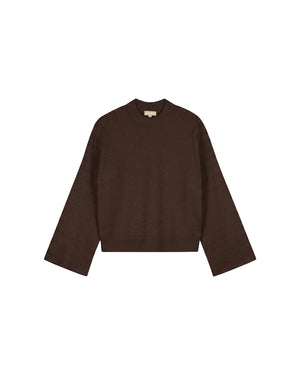 Malelions Women Oversized Knitted Sweater | Dark Brown