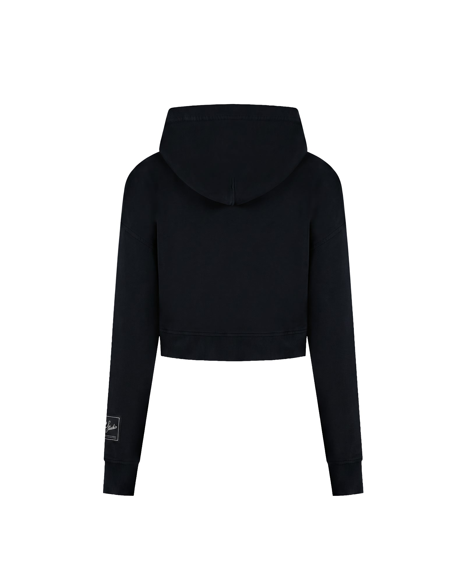 Malelions Women Cropped Studio Zip Hoodie | Black