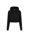  Malelions Women Cropped Studio Zip Hoodie | Black