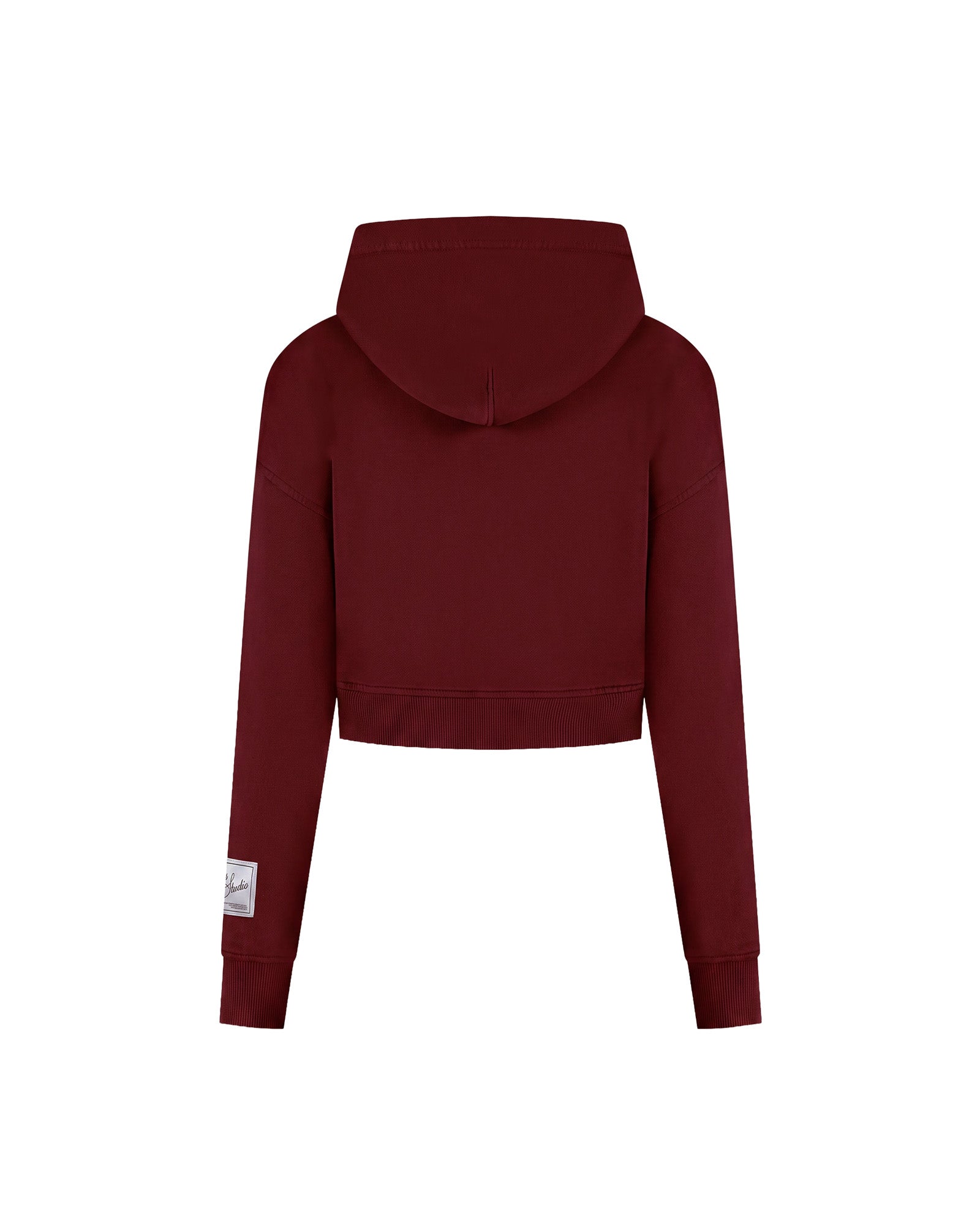 Malelions Women Cropped Studio Zip Hoodie | Bordeaux