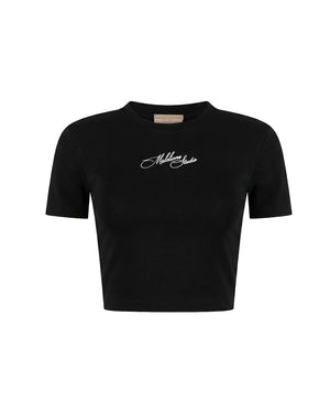Malelions Women Cropped Studio Top | Black