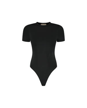Malelions Women Shortsleeve Crewneck Bodysuit | Black