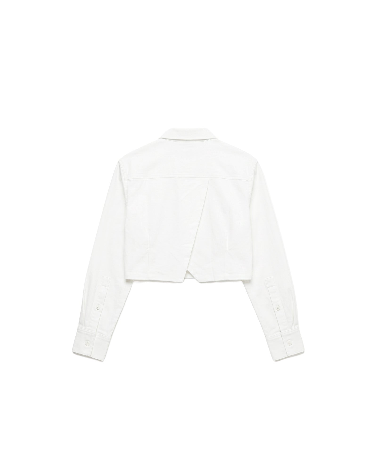 Malelions Women Cropped Button-Up Shirt | White