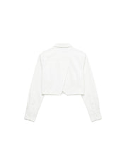 Malelions Women Cropped Button-Up Shirt | White
