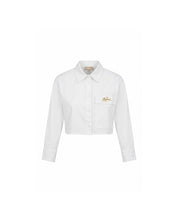 Malelions Women Cropped Button-Up Shirt | White