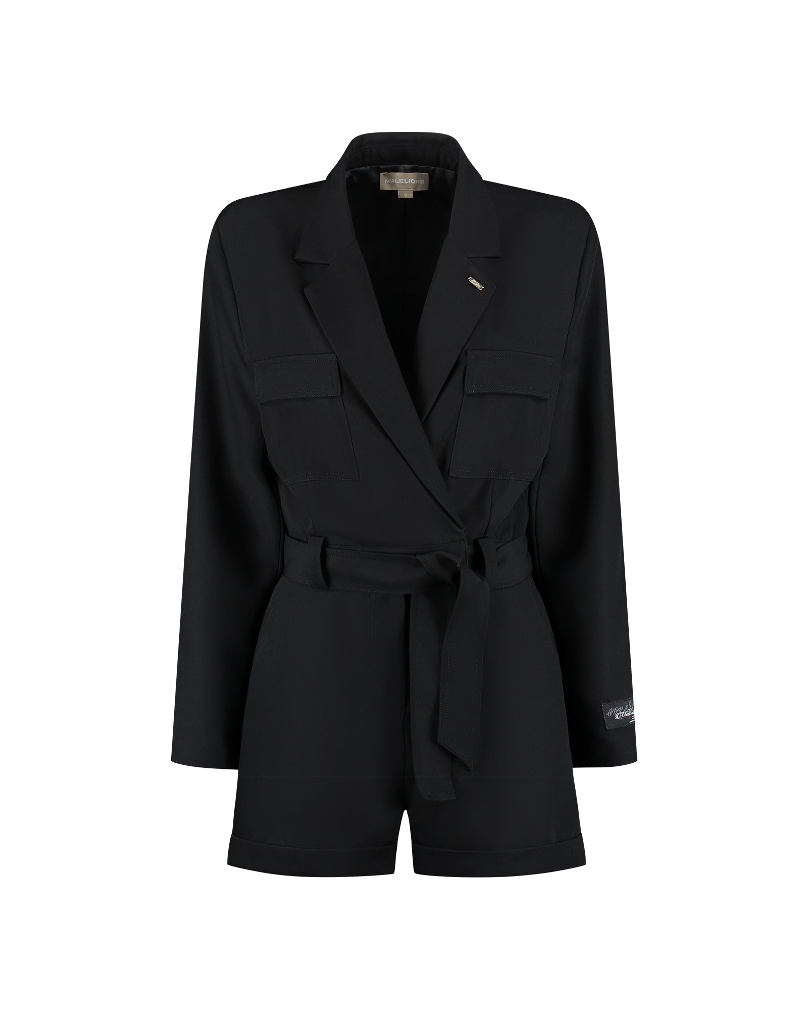 Malelions Women Label Playsuit | Black