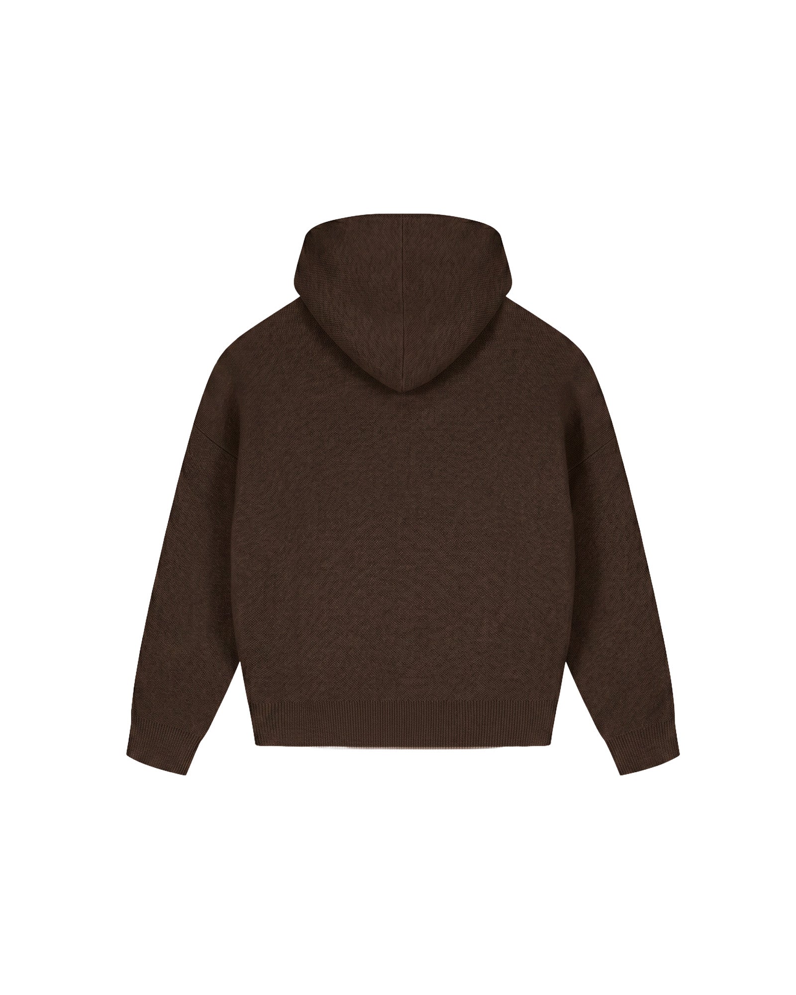 Malelions Women Heavy Knitted Hoodie | Dark Brown