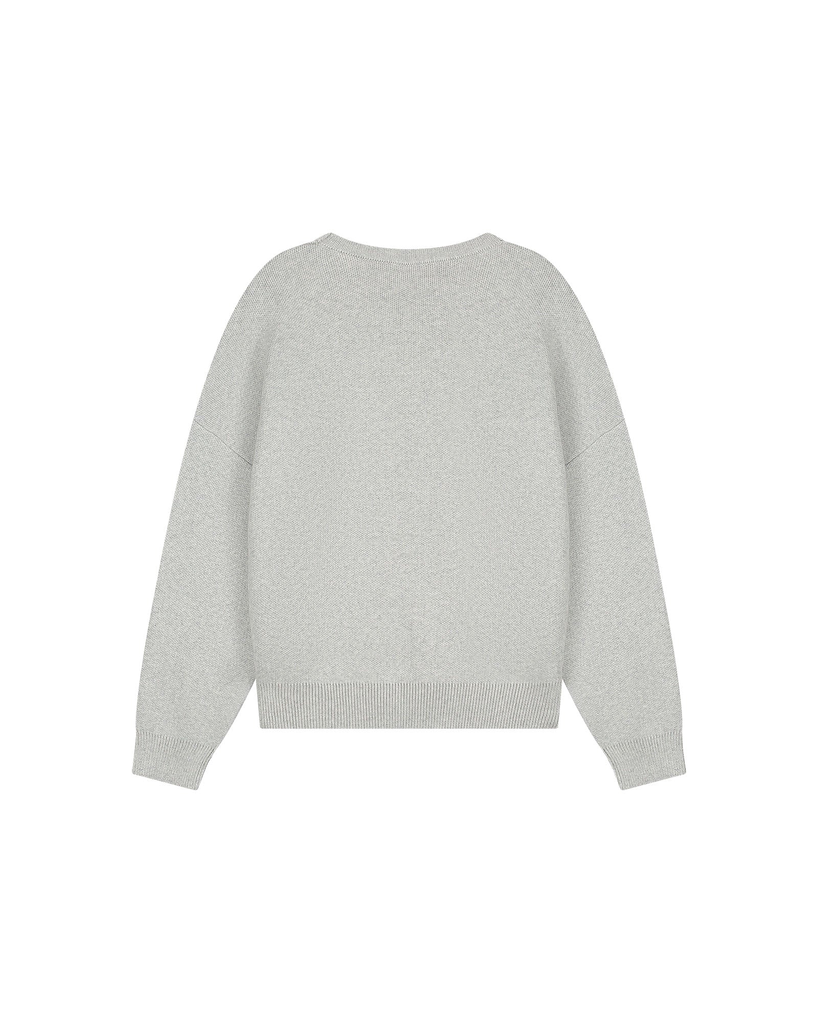 Malelions Women Heavy Knitted Sweater | Grey Melange