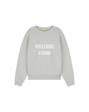 Malelions Women Heavy Knitted Sweater | Grey Melange