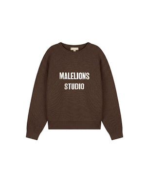 Malelions Women Heavy Knitted Sweater | Dark Brown