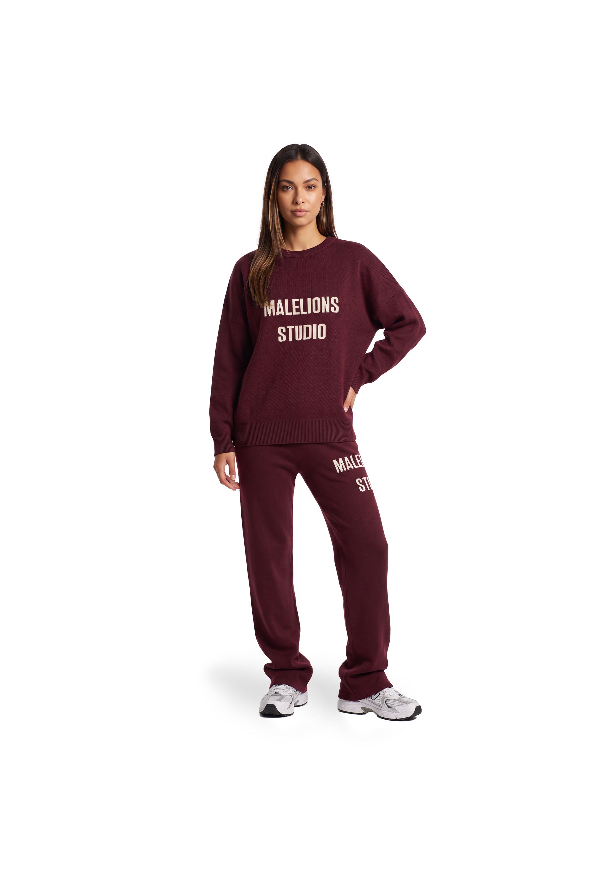 Malelions Women Heavy Knitted Sweater | Bordeaux