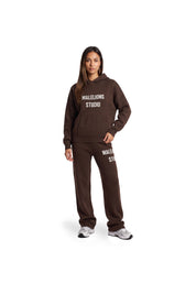 Malelions Women Heavy Knitted Hoodie | Dark Brown