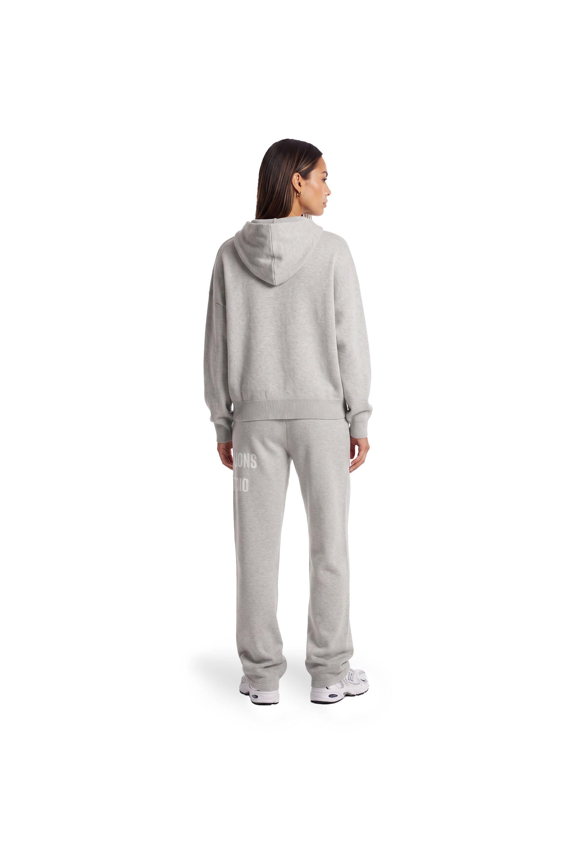 Malelions Women Heavy Knitted Pants | Grey Melange