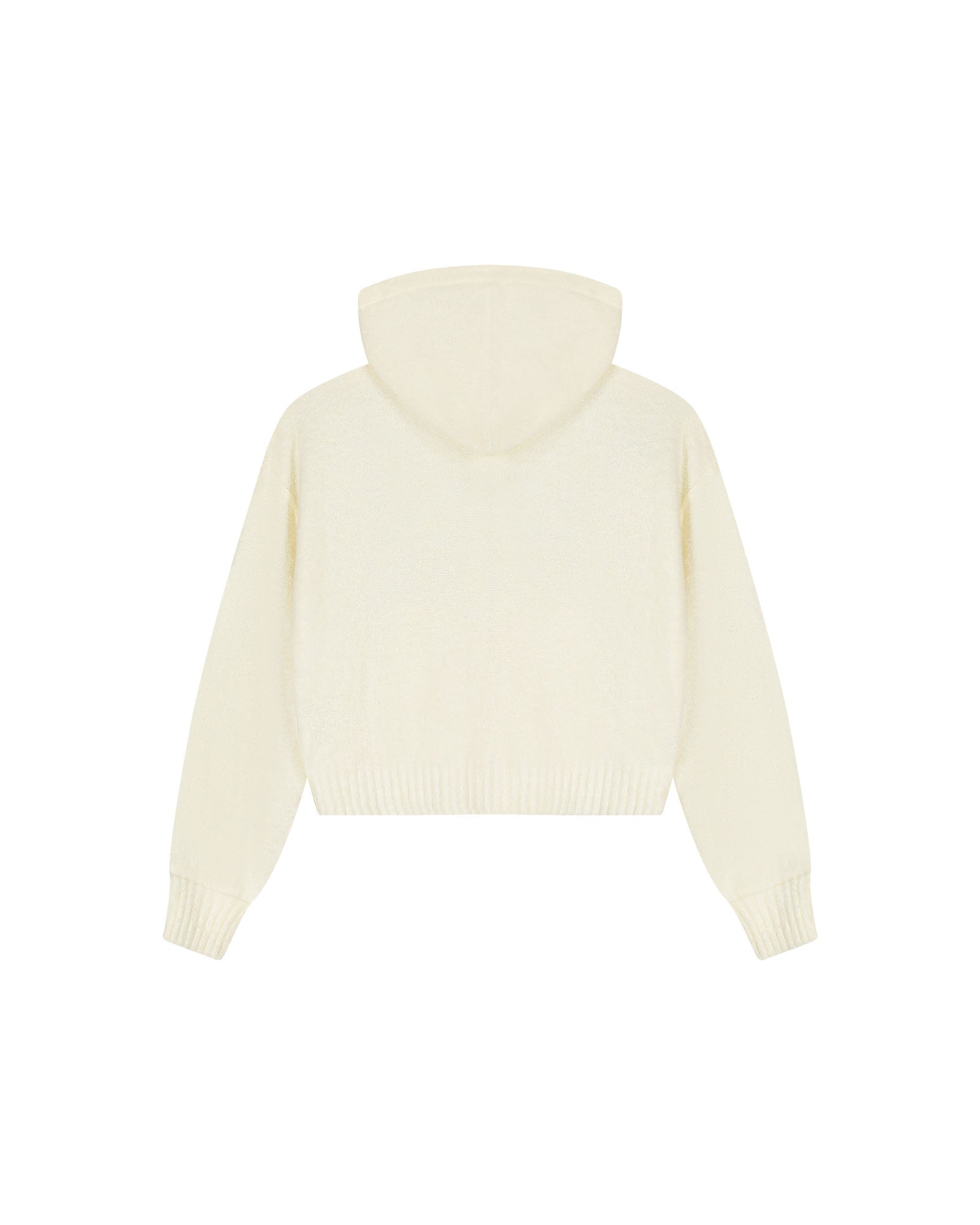 Malelions Women Cropped Bouclé Emblem Zip Hoodie | Off-White