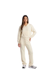 Malelions Women Cropped Bouclé Emblem Zip Hoodie | Off-White