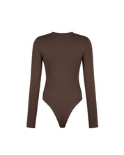 Malelions Women Emblem Crewneck Bodysuit | Dark Brown