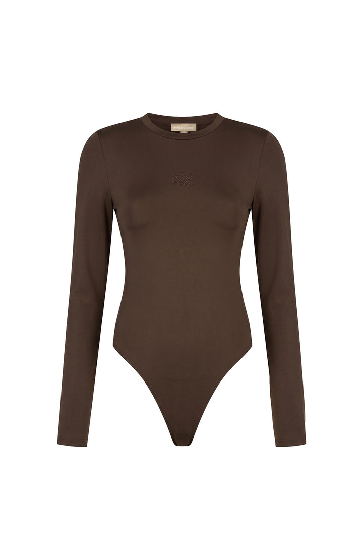 MWB50026016_50012_Malelions_Women_Emblem_Crewneck_Bodysuit_Dark_Brown_Front.jpg