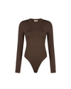  Malelions Women Emblem Crewneck Bodysuit | Dark Brown