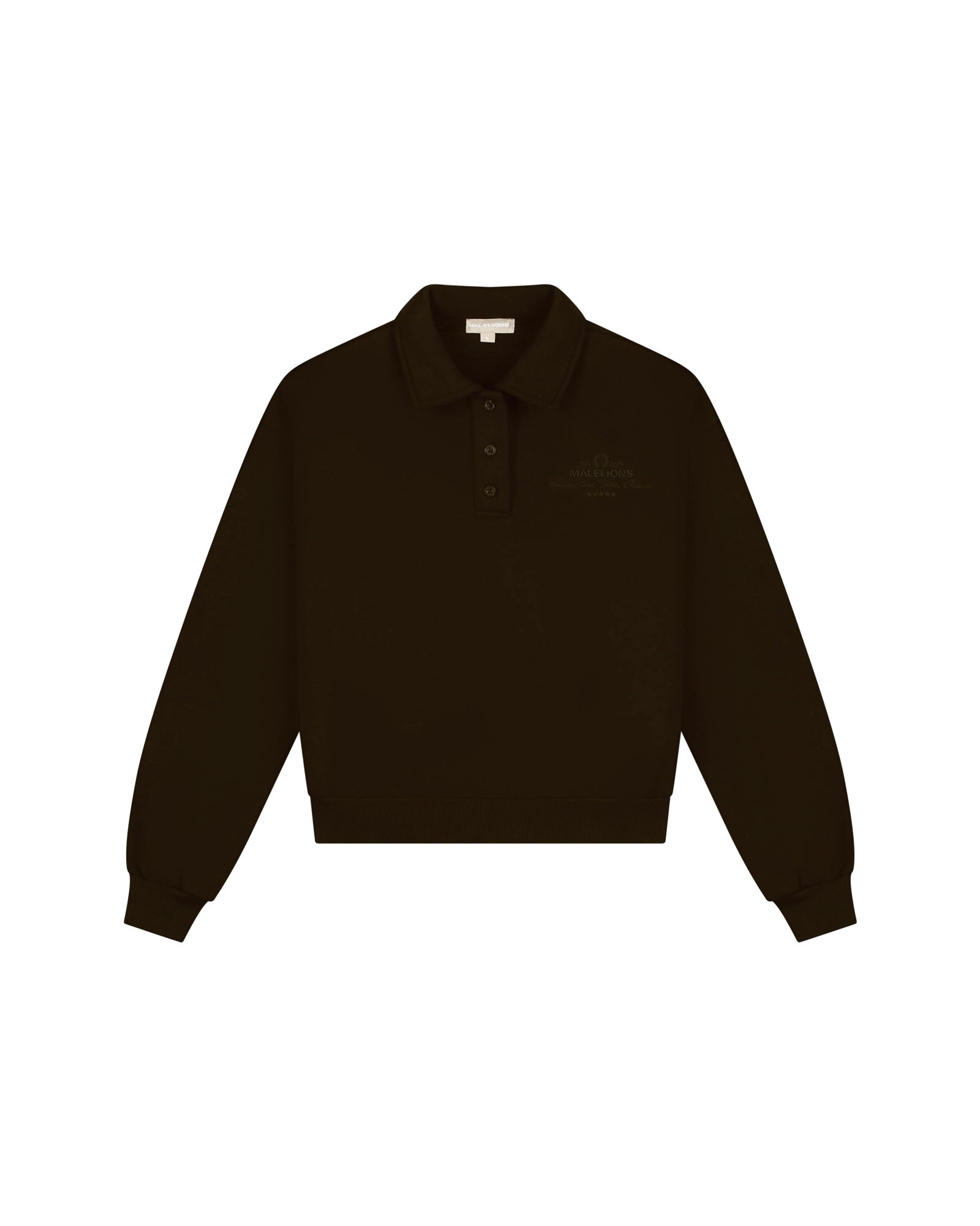Malelions Women College Polo Sweater | Dark Brown