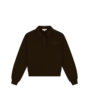Malelions Women College Polo Sweater | Dark Brown