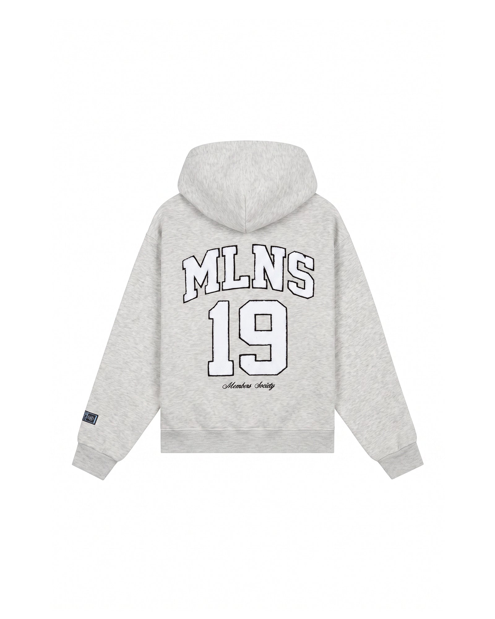 Malelions Women Sherpa Applique Match Hoodie | Grey Melange