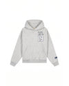  Malelions Women Sherpa Applique Match Hoodie | Grey Melange