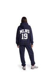 Malelions Women Sherpa Applique Match Hoodie | Midnight Blue