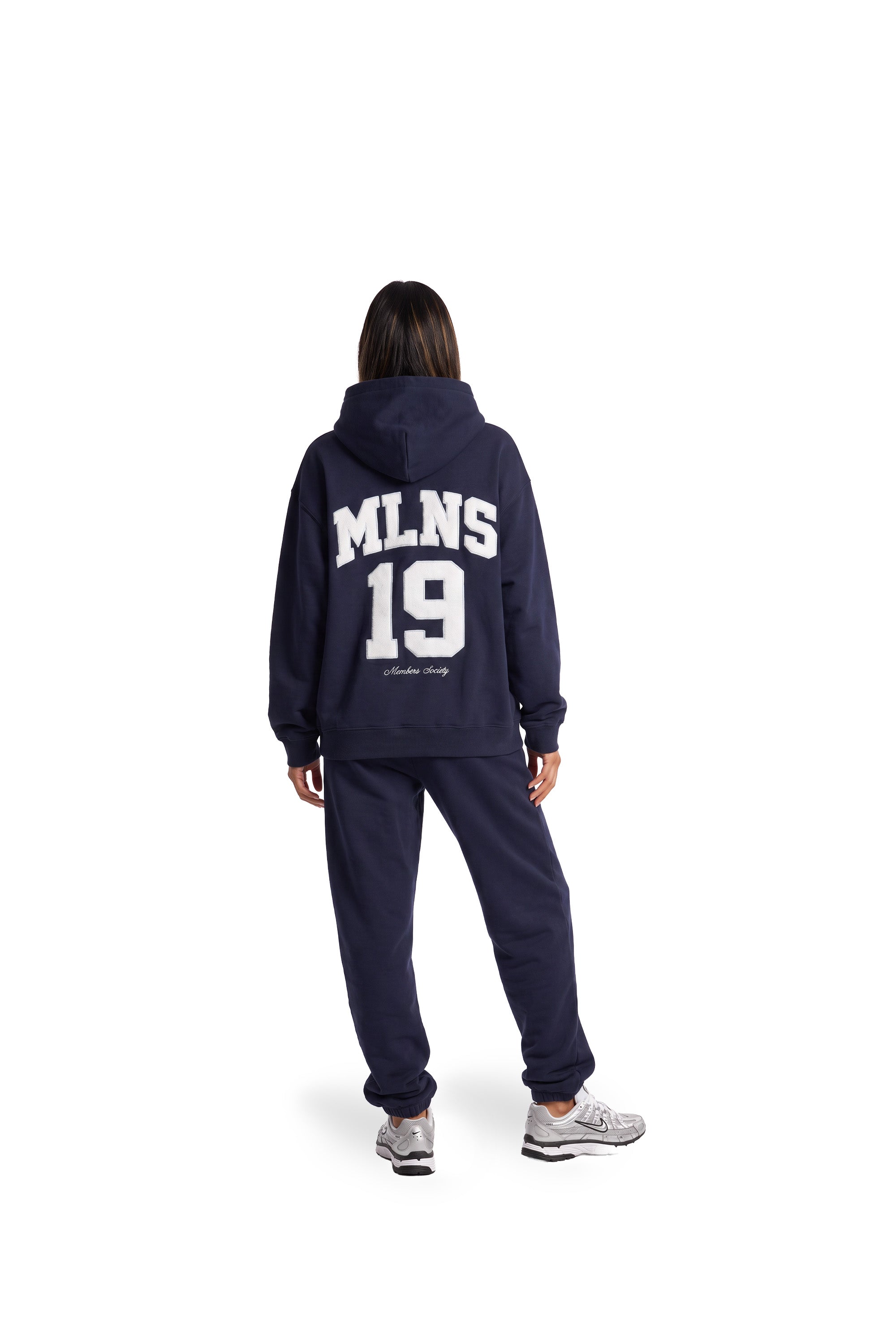 Malelions Women Sherpa Applique Match Sweatpants | Midnight Blue