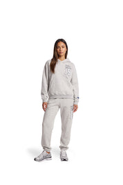 Malelions Women Sherpa Applique Match Hoodie | Grey Melange