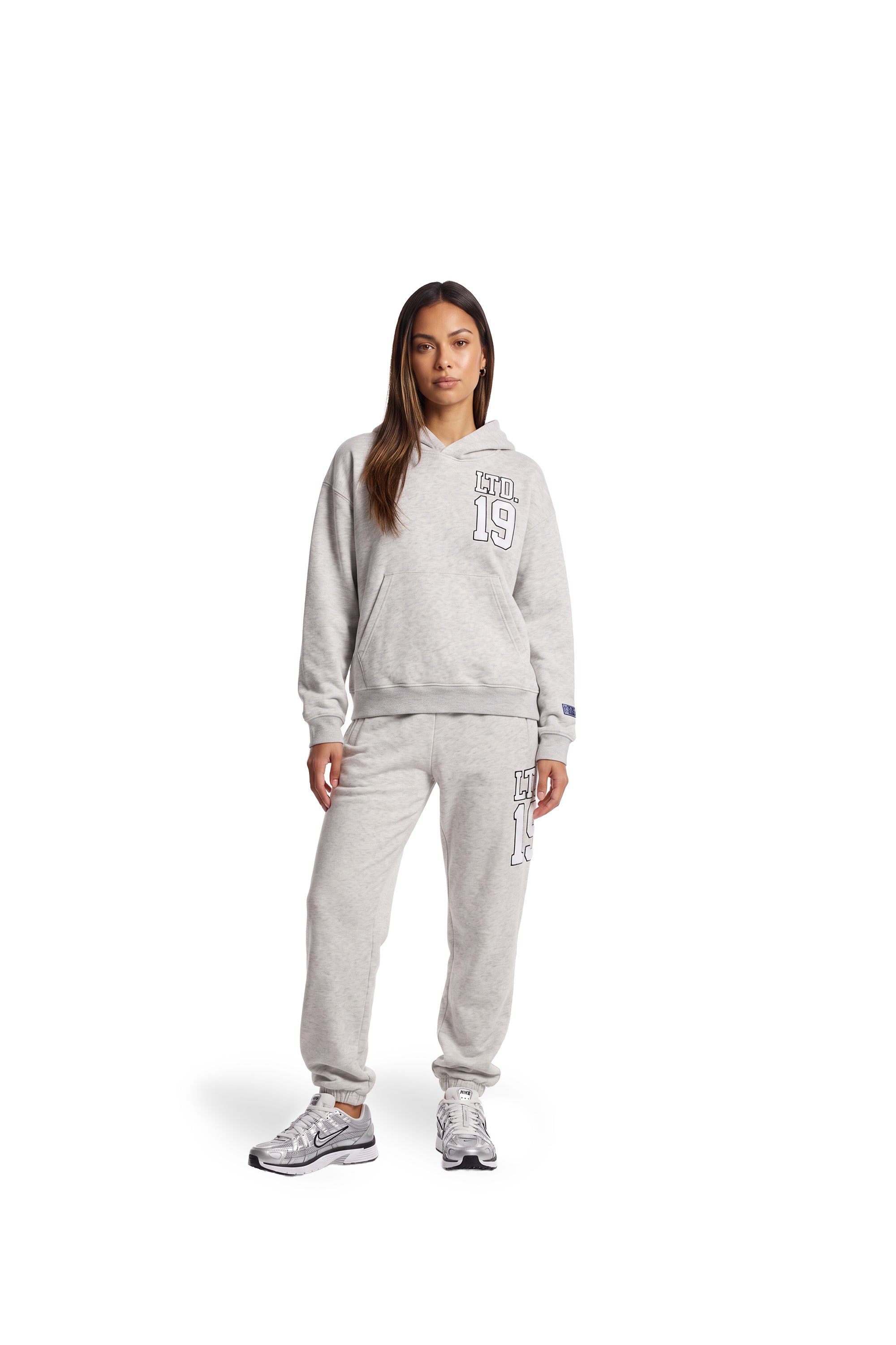 Malelions Women Sherpa Applique Match Hoodie | Grey Melange