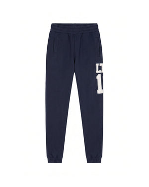 Malelions Women Sherpa Applique Match Sweatpants | Midnight Blue