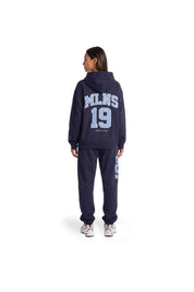 Malelions Women Sherpa Applique Match Sweatpants | Midnight Blue