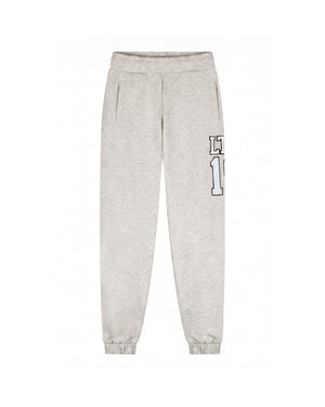 Malelions Women Sherpa Applique Match Sweatpants | Grey Melange
