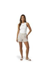 Malelions Women Patch Logo Striped Shorts | Sand