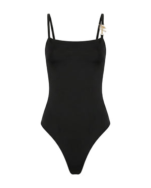 Malelions Women Charm Emblem Bodysuit | Black