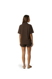 Malelions Women Emblem Bouclé Shirt | Chocolate