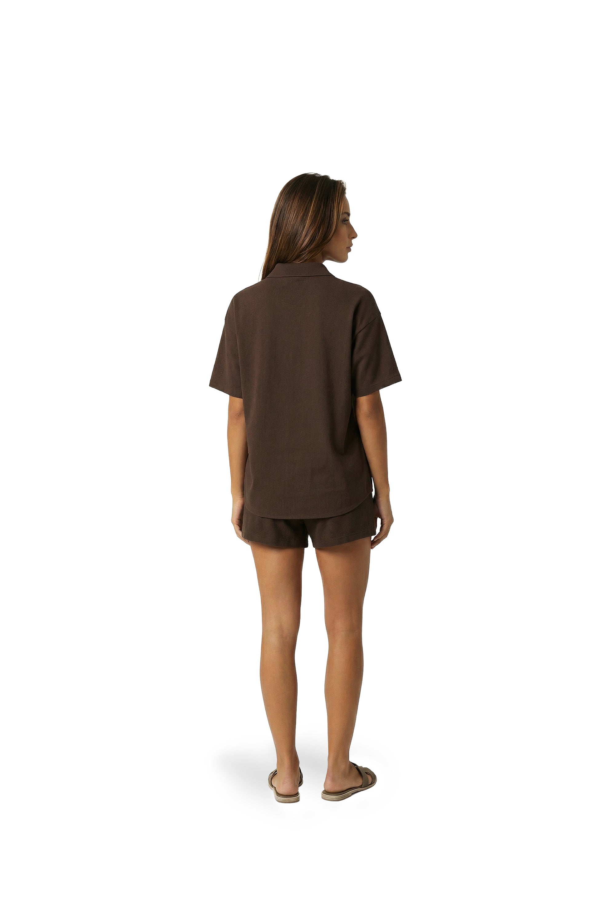 Malelions Women Emblem Bouclé Shorts | Chocolate