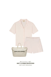Malelions Women Emblem Bouclé Shirt | Soft Pink