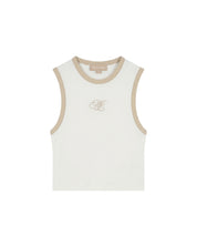 Malelions Women Emblem Sleeveless Crop Top | Cream/Sand
