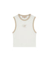  Malelions Women Emblem Sleeveless Crop Top | Cream/Sand
