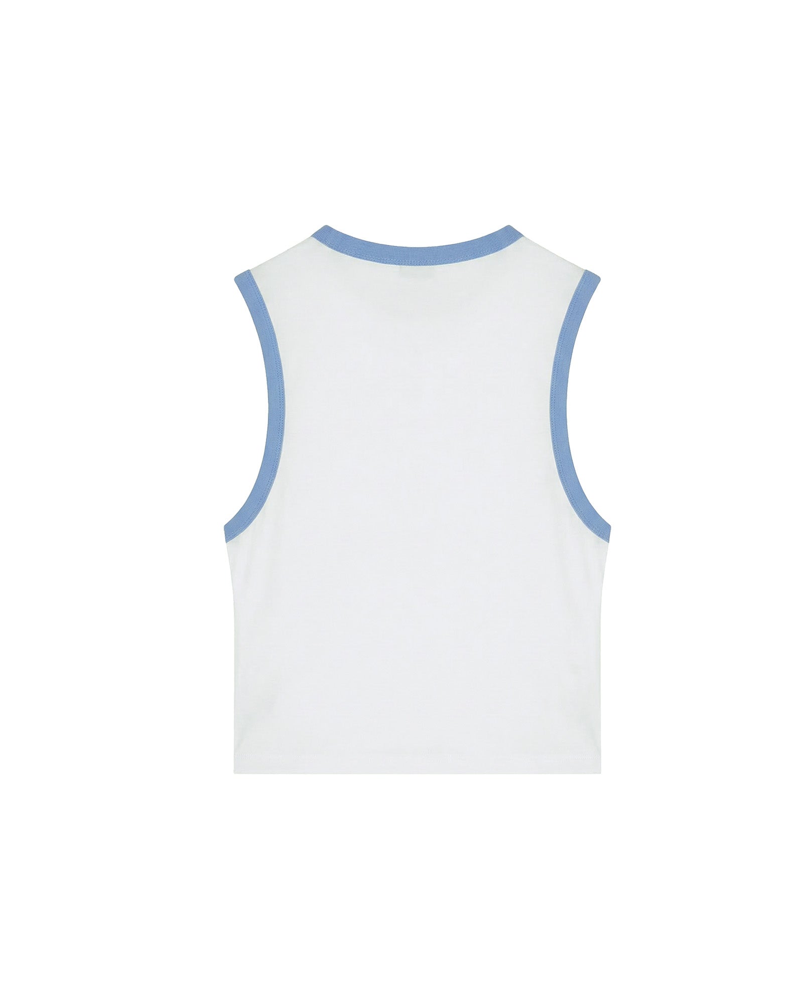 Malelions Women Emblem Sleeveless Crop Top | White/Vista Blue