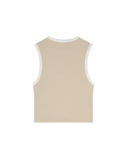 Malelions Women Emblem Sleeveless Crop Top | Sand/White