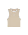  Malelions Women Emblem Sleeveless Crop Top | Sand/White