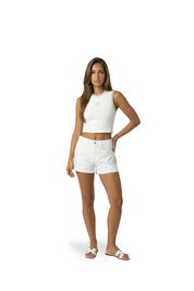 Malelions Women Emblem Sleeveless Crop Top | Cream/Sand