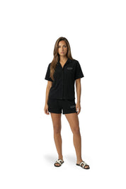 Malelions Women Italian Summer Towelling Shirt | Black