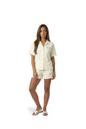 Malelions Women Italian Summer Towelling Shirt | Cream