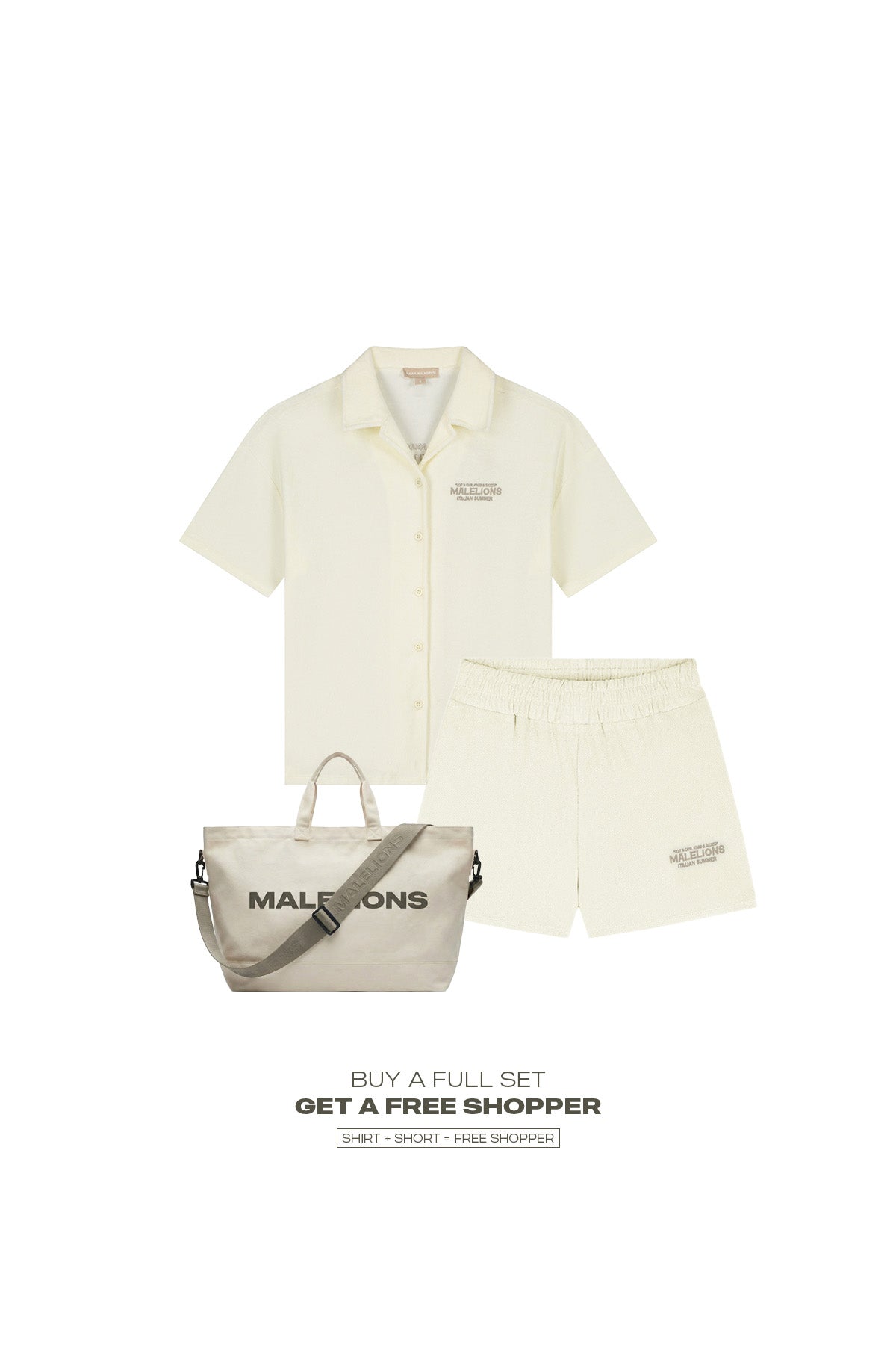 Malelions Women Italian Summer Towelling Shirt | Cream