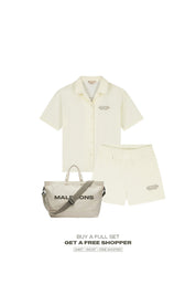 Malelions Women Italian Summer Towelling Shirt | Cream
