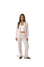 Malelions Women Seersucker Button-Up Shirt | Soft Pink